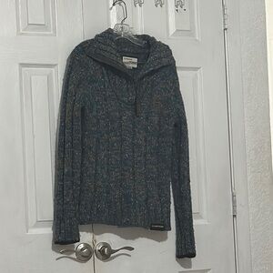 Energie Blue Cowl & Turtleneck Sweater